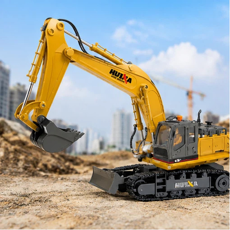 Rc Excavator Hobby - Huina Afstandsbestuurde Graafmachine van Metaal, 11