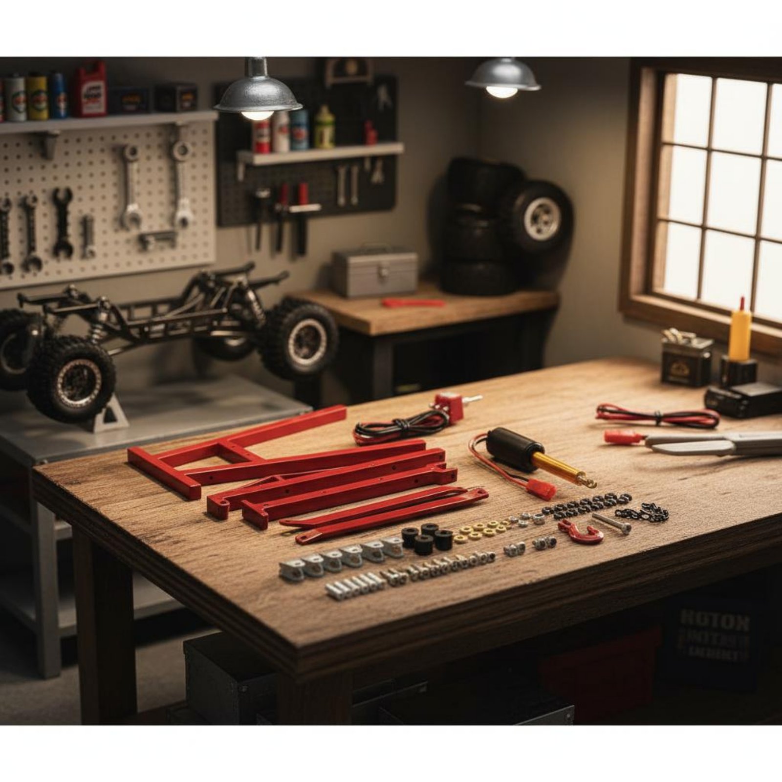 Rc Hobby Garage - 1/10 Schaal Garage Set Hobby Display