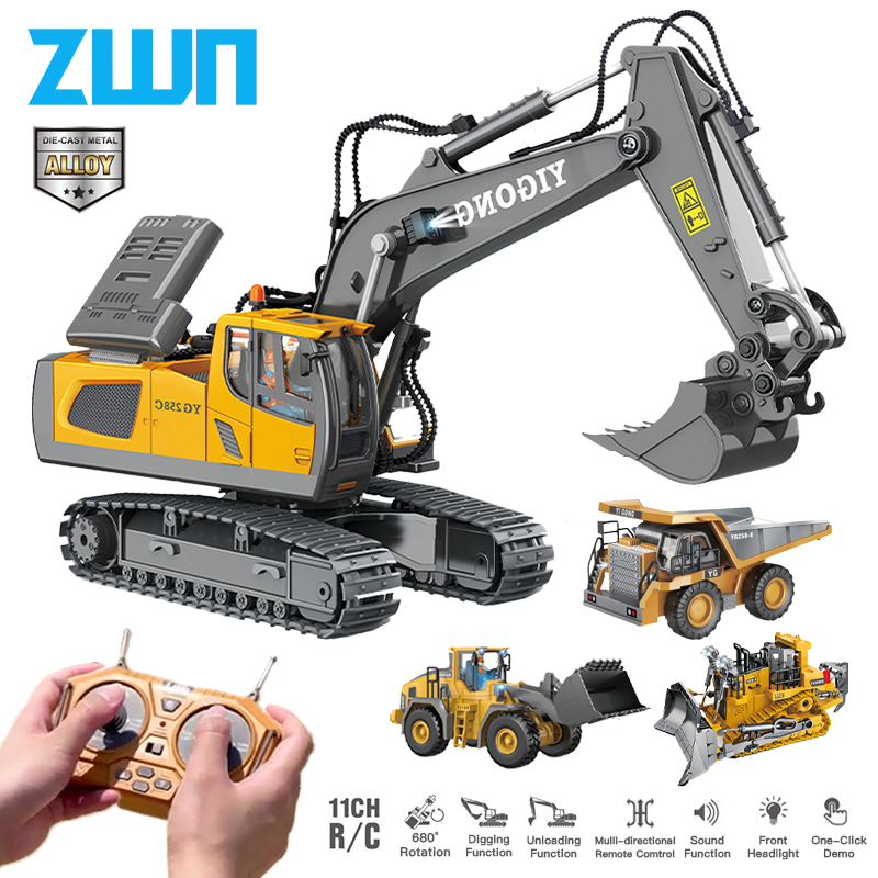 Rc Excavator Hobby - Zwn 2.4G Afstandsbediening Graafmachine Dump Truck