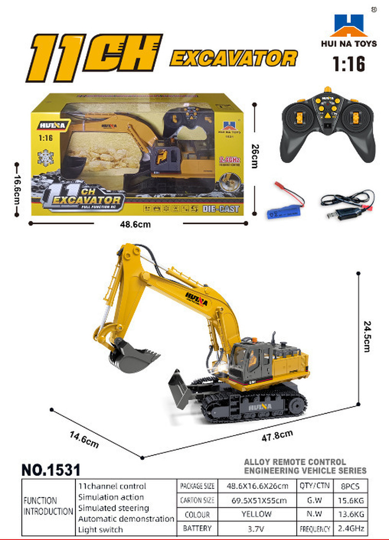 Huina Afstandsbestuurde Graafm - Rc Excavator Hobby recensie en prijs