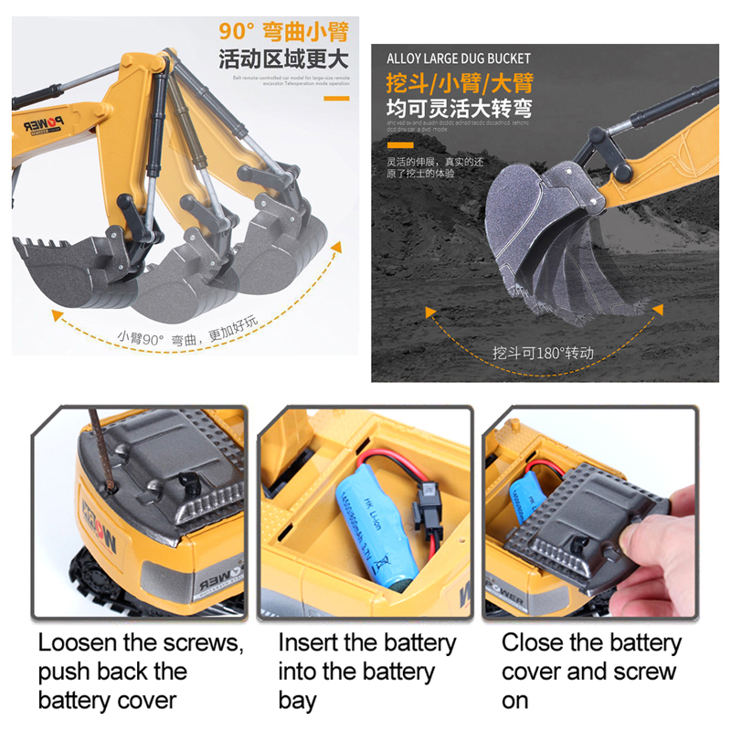 RC Graafmachine 2,4 Ghz 6 Kana - Rc Excavator Hobby recensie en prijs